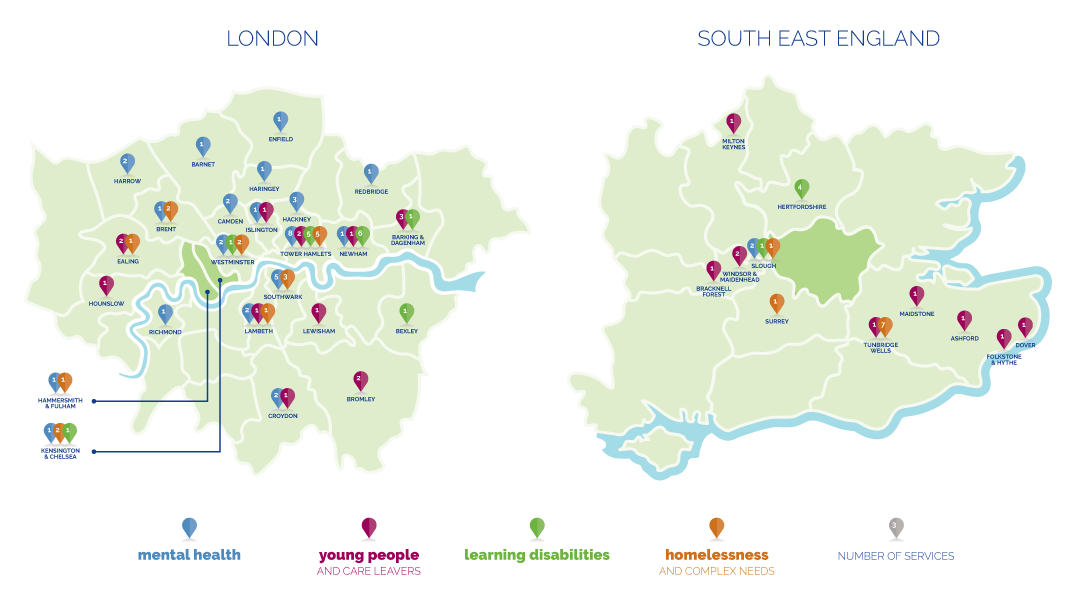Look Ahead map of locations